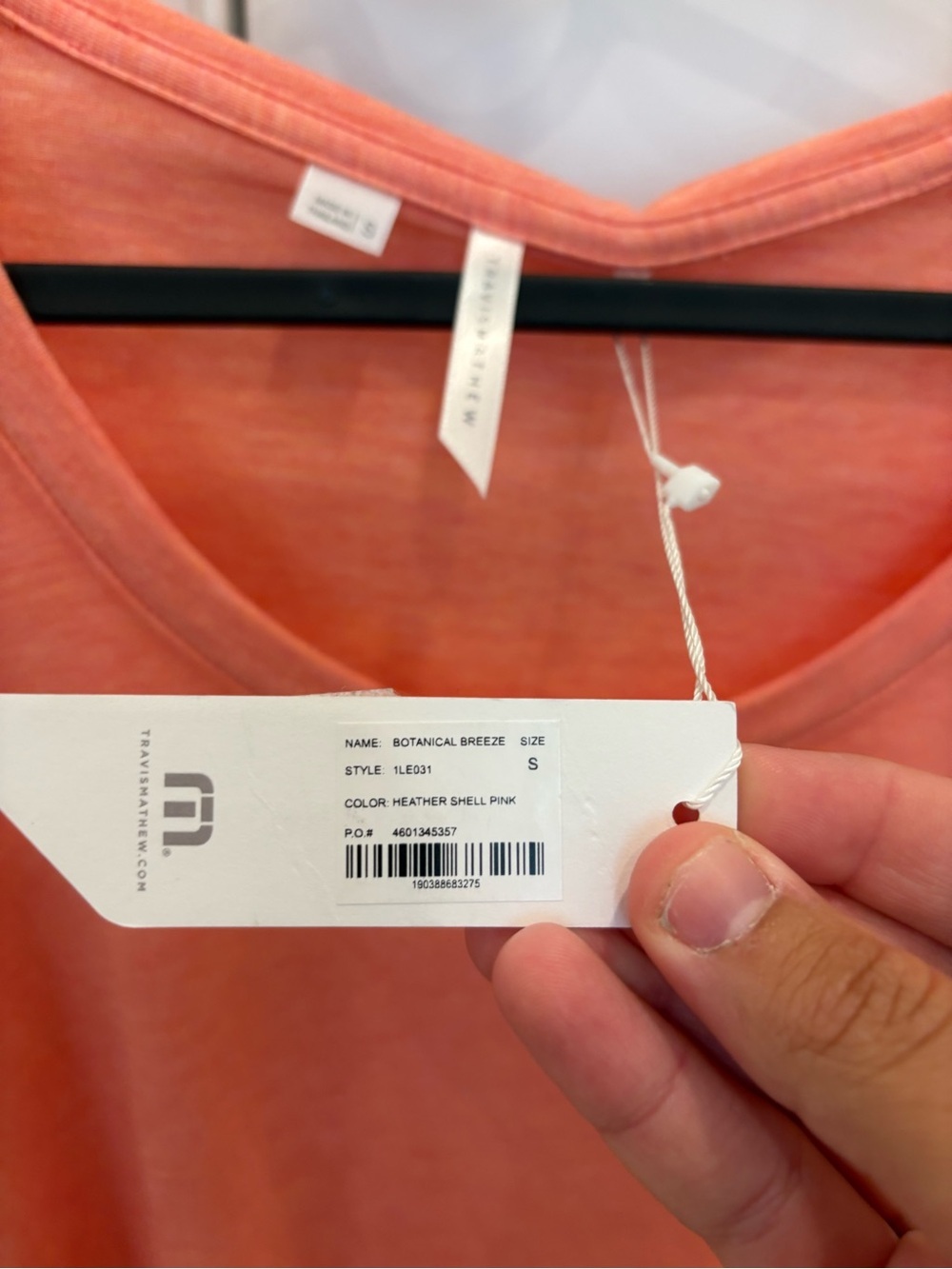 NWT Travis Mathew Coral-Orange Long-Sleeve Cropped Tee - Picture 4 of 7